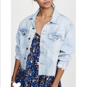 Free people Amelia slouchy denim trucker jacket